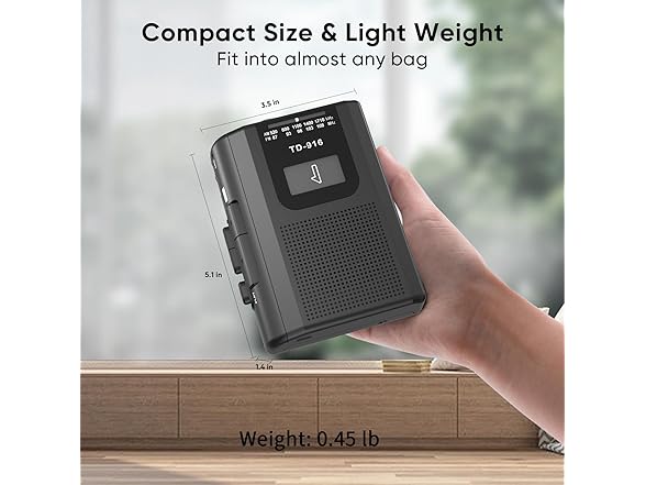 FIOLEES Portable Cassette Player w/Radio