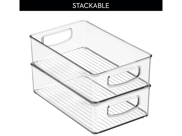 iDesign Stackable Pantry Bin with Handles