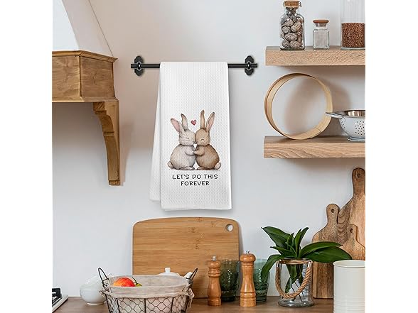 Valentines Easter Bunny Kitchen Towels