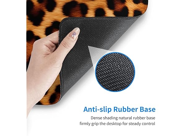Gaming Mouse Pad, Large Non-Slip Rubber Leopard