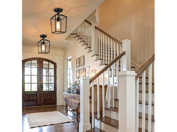 BesLowe 2Pk Semi Flush Ceiling Light Fixtures, Black