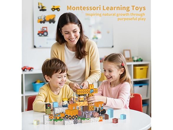 VNLINA 154PCS Magnetic Blocks Building Toys