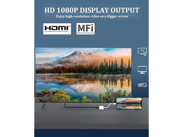 [Apple MFi Certified] Lightning to HDMI Adapter
