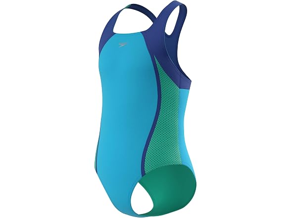 Speedo One-Piece Swimsuit, Mesh Cyan (16)