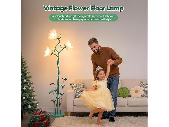 TOBUSA  Floor Lamp with 3 Bulbs for Living Room