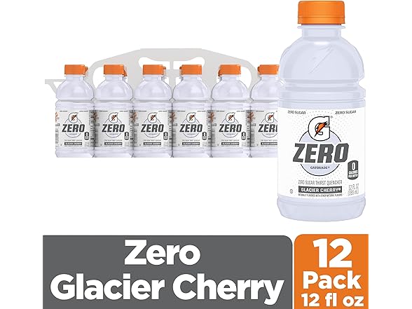 12CT Gatorade G Zero Thirst Quencher, Glacier Cherry