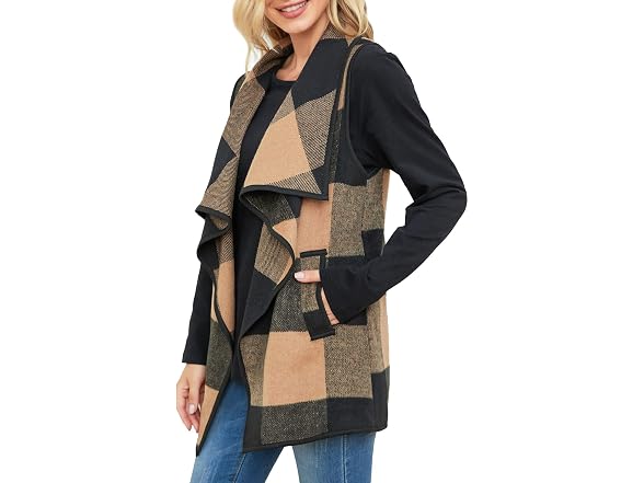 Yacun Women (XL) Fannel Sleeveless Cardigan Vest