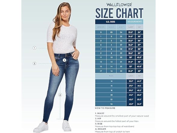 WallFlower Women's (15) Luscious Curvy 23.5” Mid-R