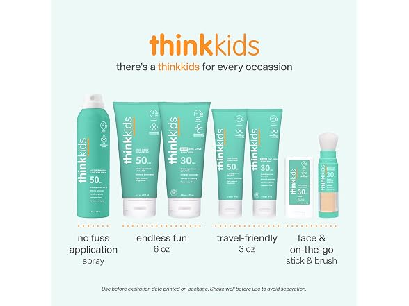 Thinkkids Kids Sunscreen Spray SPF 50+ 6 Fl Oz