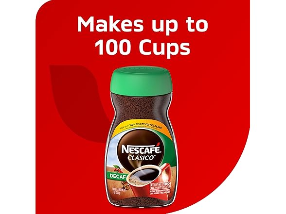 Nescafe Clasico Decaf Instant, 7oz