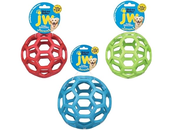 JW Pet Hol-ee Roller Dog Toy Puzzle Ball, Small
