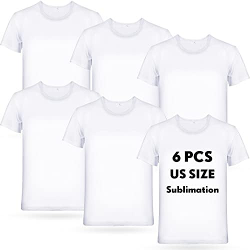 6-Pack Men's White Blank Crew T-Shirts