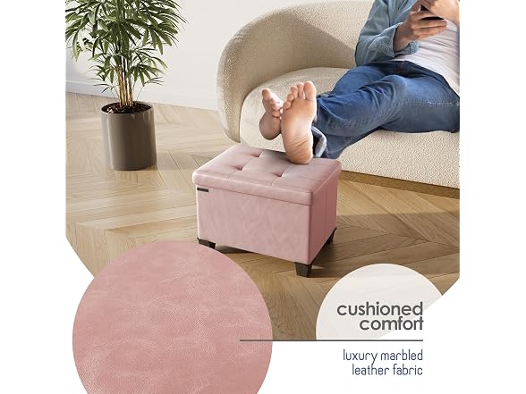 Storage Ottoman Cube Bin 16in Pink