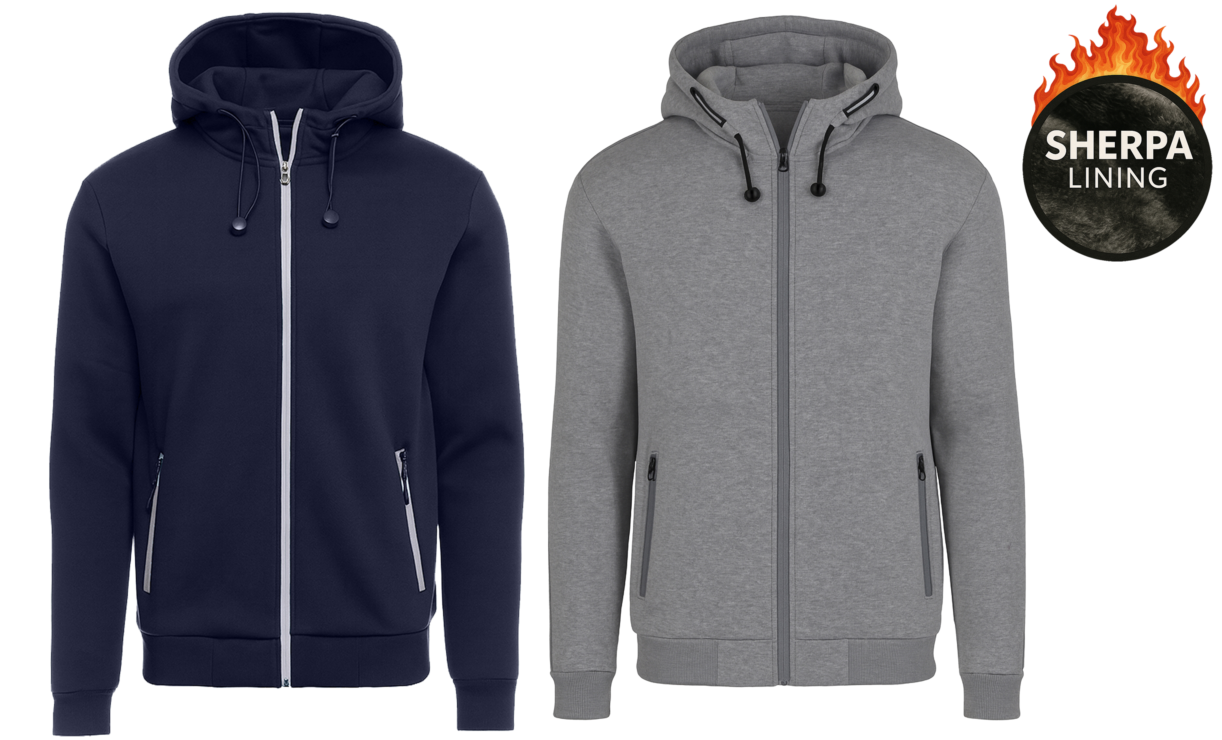 Mens Sherpa Classic Tech Zip Hoodie (S-3XL) - Gallery 28