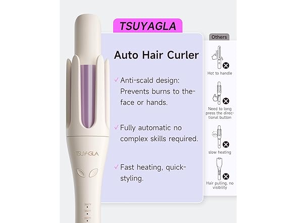 Rotating Curling Iron with 3 Temp