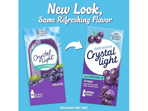 Crystal Light Drink Mix with Caffeine, 10 Pack