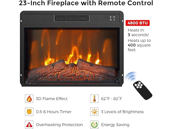 Takywep Takywep Fireplace & Remote Control