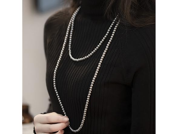 WELLKAGE Long Pearl Necklace 1920s