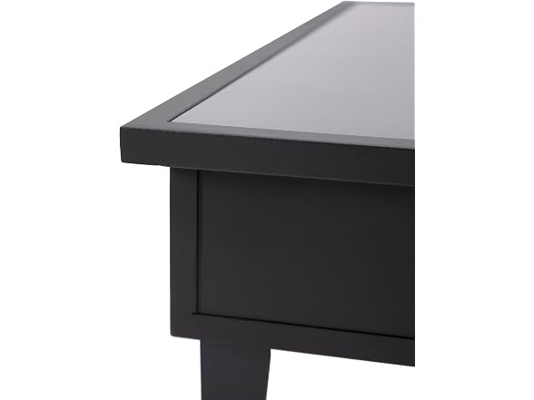 LeisureMod Walbrooke Modern Outdoor Square Fire Pit Table Black