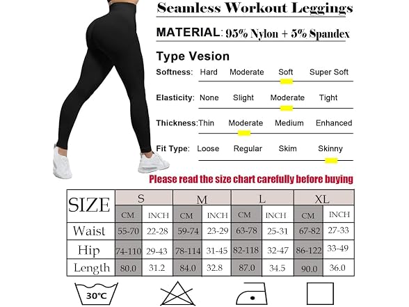 Powerasia Women (S) Butt Lifting Leggings Tights