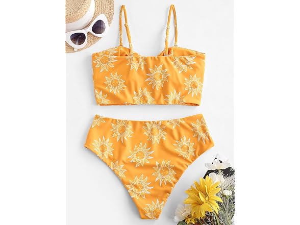Zaful Women (S) Keyhole Tied High Waisted Swimsuit