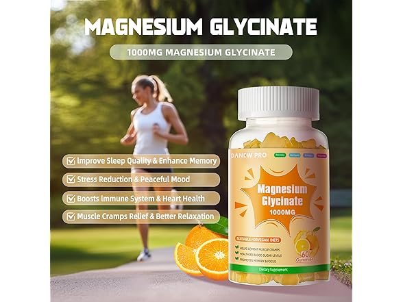 Magnesium Glycinate Gummies 60 Orange Gummies