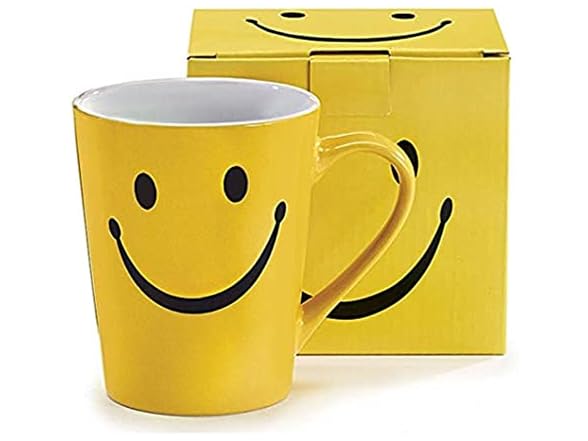 1 X Smiley Happy Face 14oz Stoneware Coffee Mug