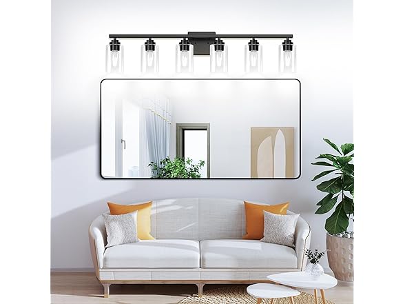 VerRon 6-Light Bathroom Light Fixtures, 38" Modern