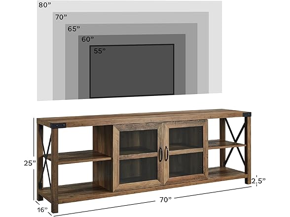 Walker Edison Rustic Wood TV Stand
