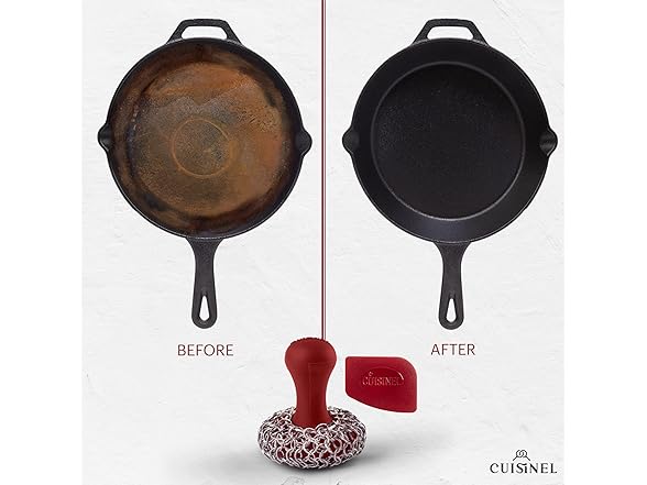 cuisinel C-610-KSCR-S-RD Cuisinel Cast Iron Chainmail S