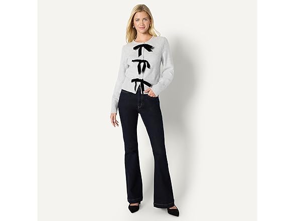 AE Womens LS TieFront Cardigan w/ Bows