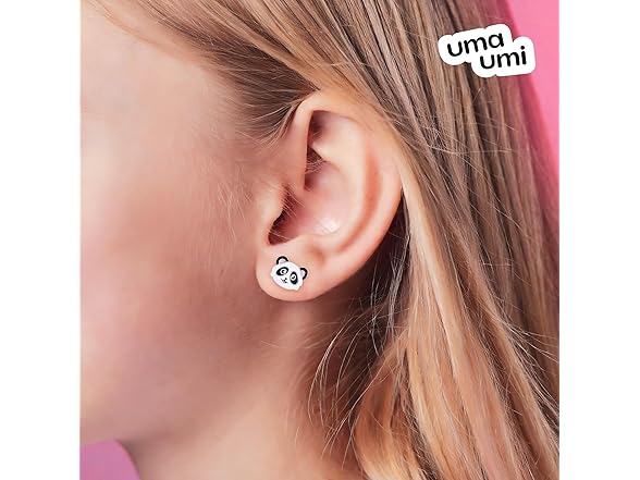 UmaUmi  925 Sterling Panda Studs Girls