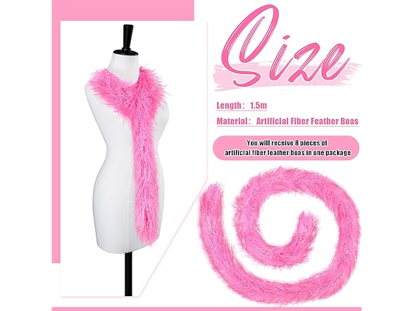 8 Pcs Feather Boas Artificial Fluffy