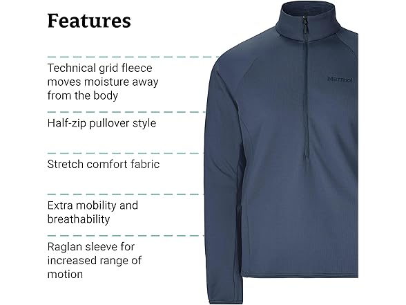 Marmot Mens Leconte 1/2 Zip Fleece