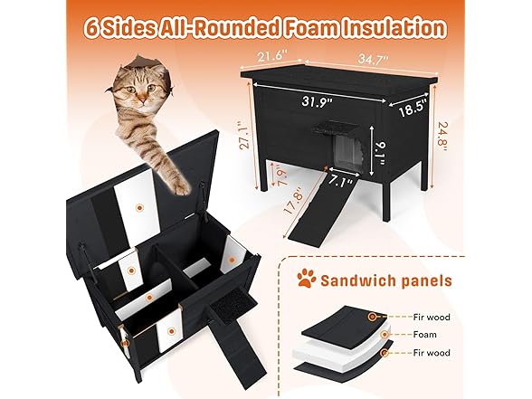 BRIOPAWS Outdoor Insulated Cat House