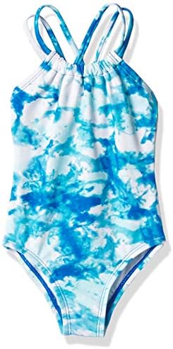 Kanu Surf Girls' Jasmine Beach Sport Halter One Piece Swimsuit, Seafoam Blue, 3T