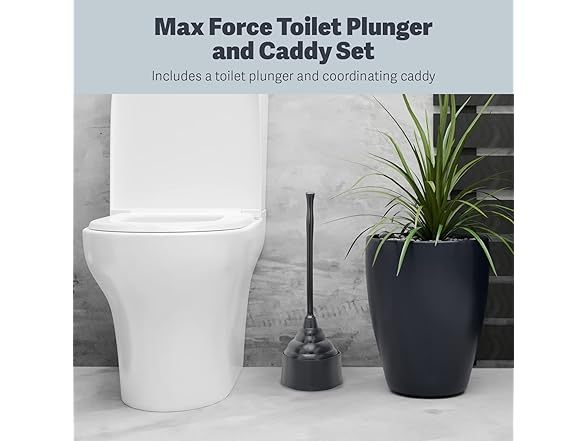 Casabella Max Force Toilet Plunger with Storage Caddy