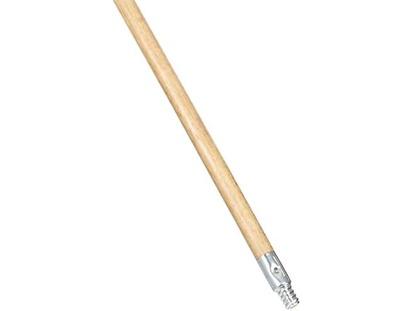 Lacquered-Wood Broom Handle With Threaded Metal Tip