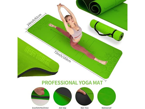 DICYWUDI Black Yoga Mat Starter Kit