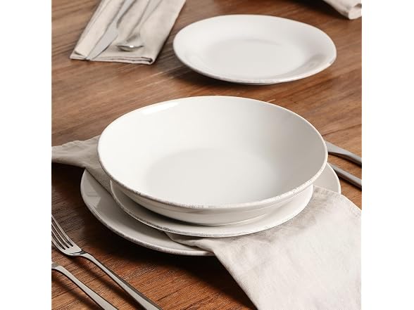 Stone Lain Essence 12-Piece Dinnerware Set Stoneware, White