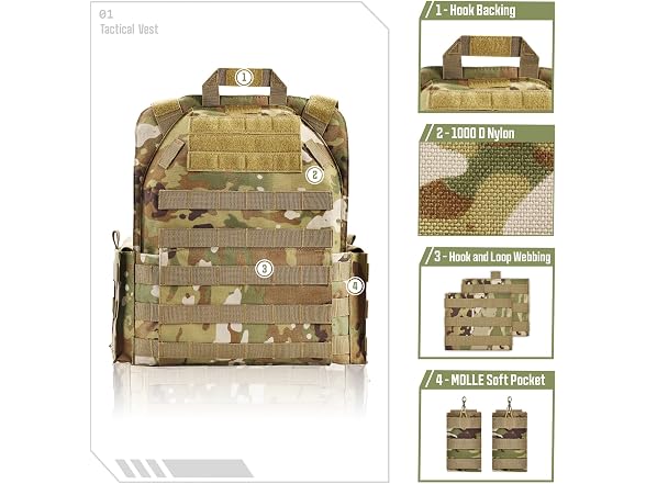 GLORYFIRE Camouflage Tactical Vest