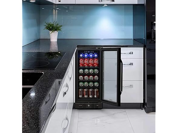 Newair Built-in Beverage Black Fridge - 96 Cans