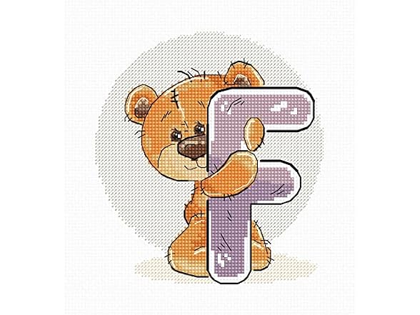 Letter F Cross Stitch Kit Luca-S