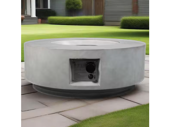 30" Light Gray Concrete Propane Table
