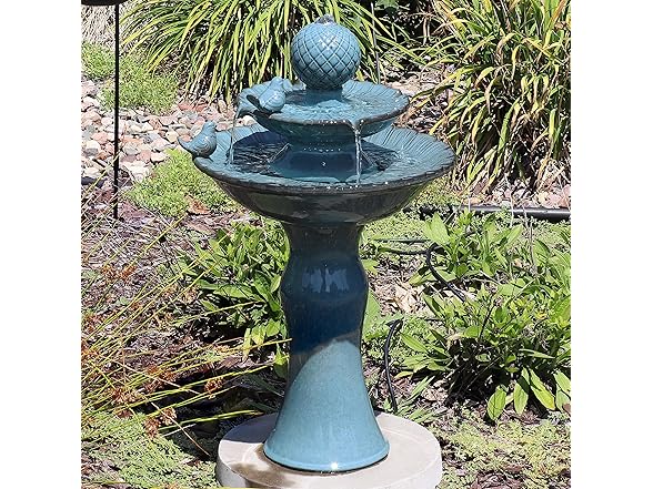 Sunnydaze 27" H 2-Tier Ceramic Water Fountain