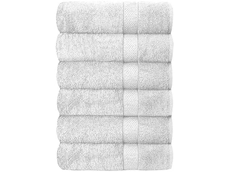 J&V TEXTILES 6PK TWL WHITE 27 X 52 IN 6-Pack Plush Bath T