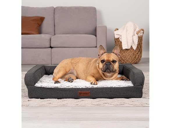 Furhaven Birch Faux Fur & Soft Faux, Charcoal