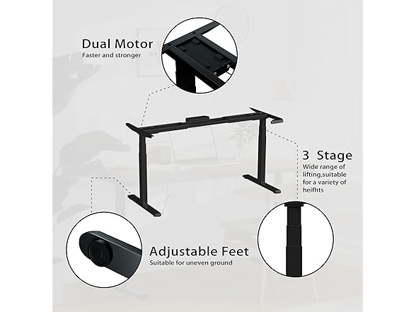 REMIT Electric Standing Desk Frame