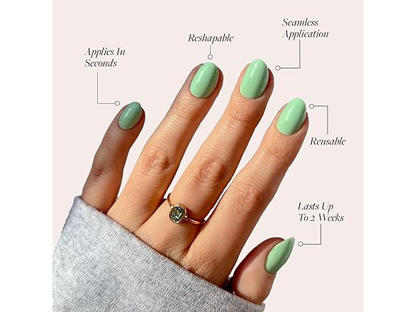 Glamnetic Press On Nails - Mint Green