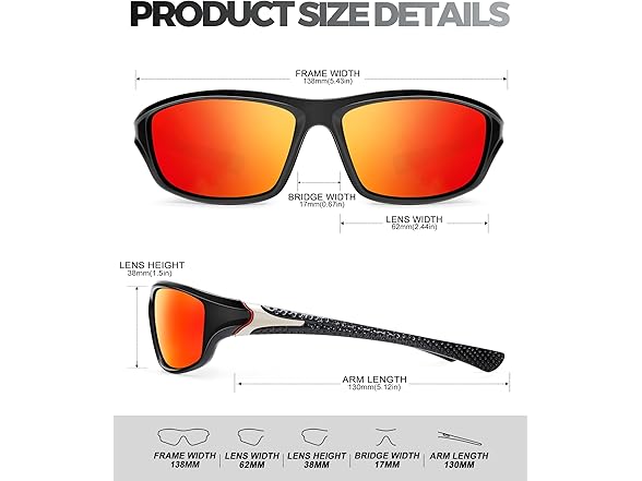 QALLY Polarized Mens Sunglasses -  3pk